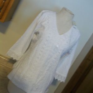 NWT JM COLLECTION MED PET ORGANIC FEMMES WHITE 3/4